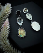 Black Onyx & Labradoite Post Dangles