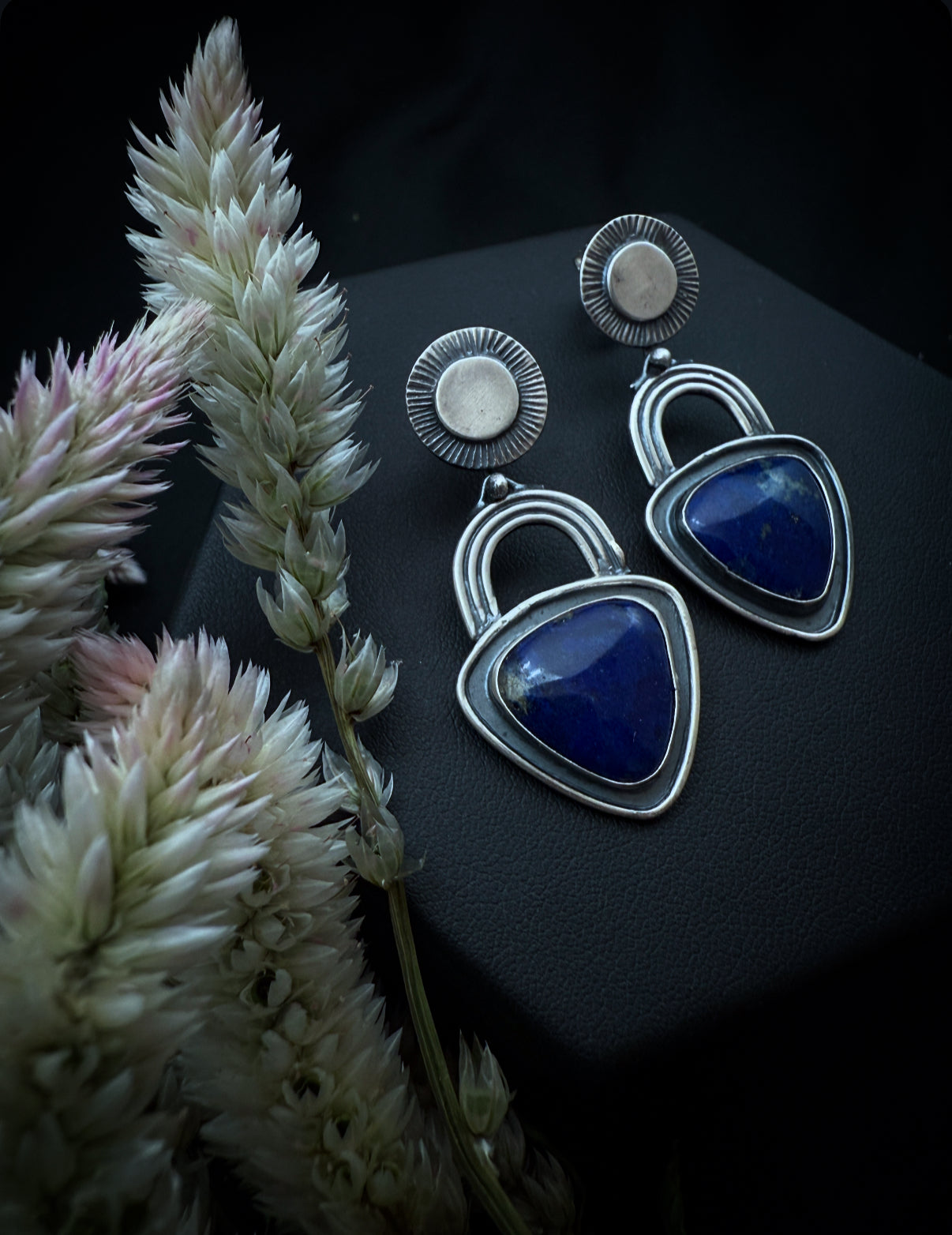 Blue Lapis Arch Earrings