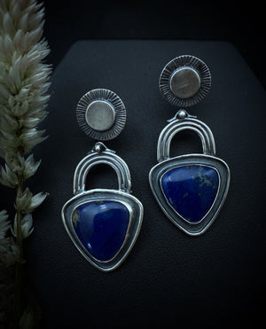 Blue Lapis Arch Earrings