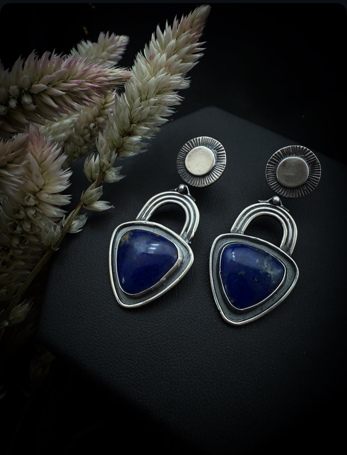 Blue Lapis Arch Earrings