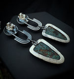 Turquoise Fill Moon Arch Earrings