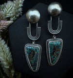 Turquoise Fill Moon Arch Earrings