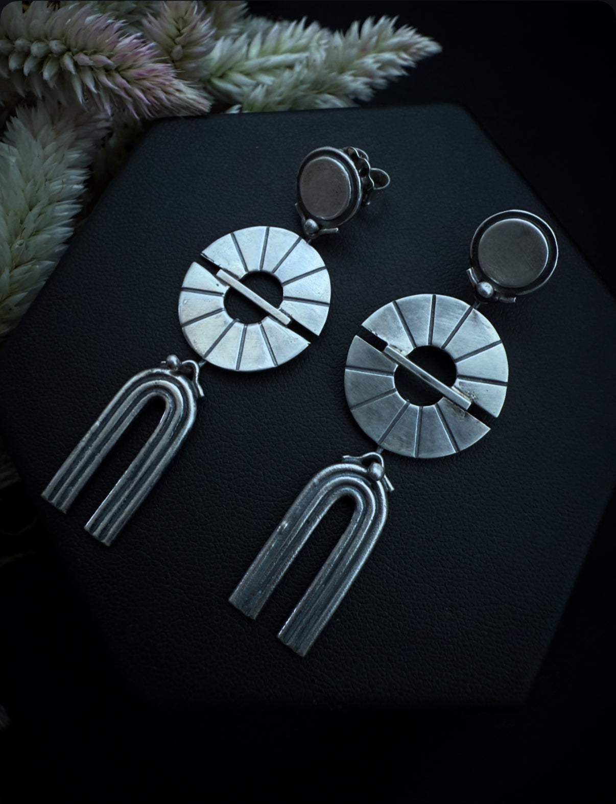 Silver Pinwheel Earrings