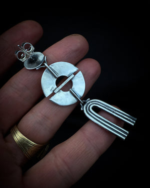 Silver Pinwheel Earrings