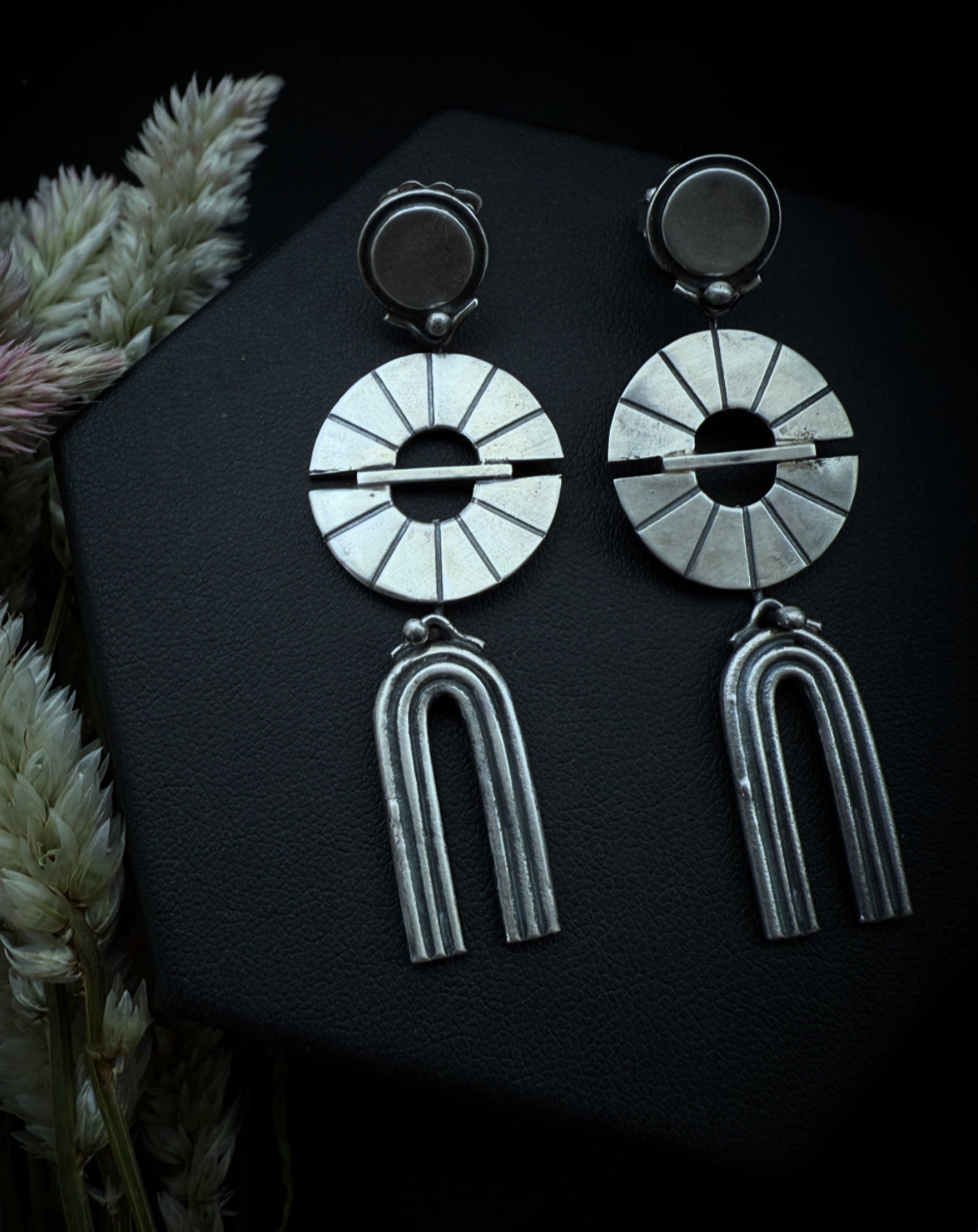 Silver Pinwheel Earrings