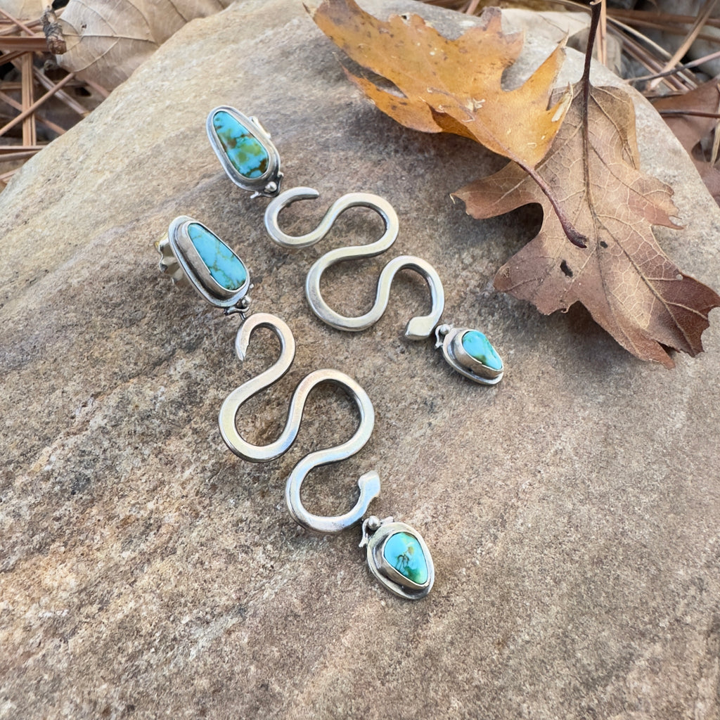 Double Turquoise Snake Dangles