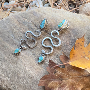 Double Turquoise Snake Dangles