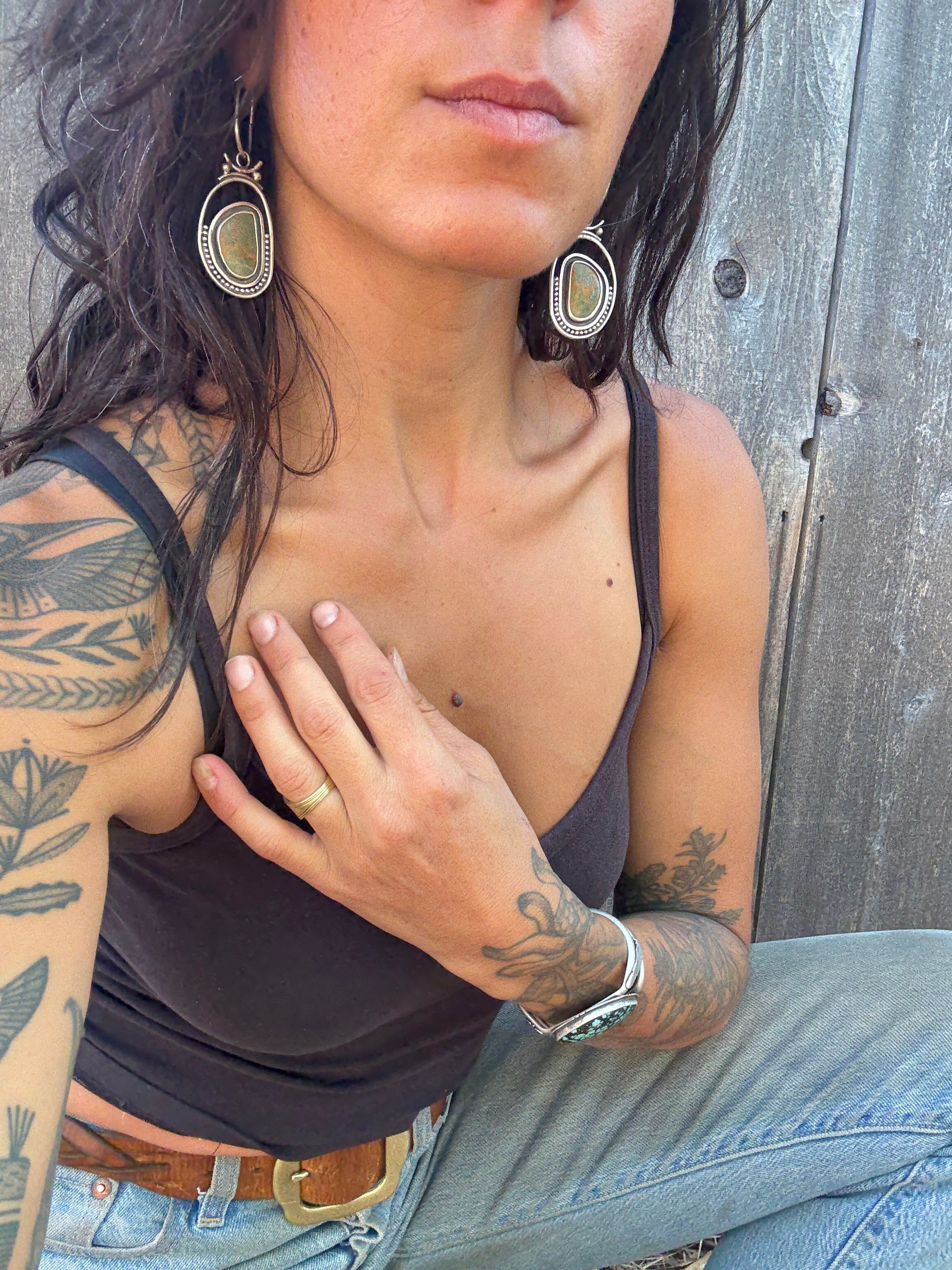 Royston Turquoise Dangles // Ear weights