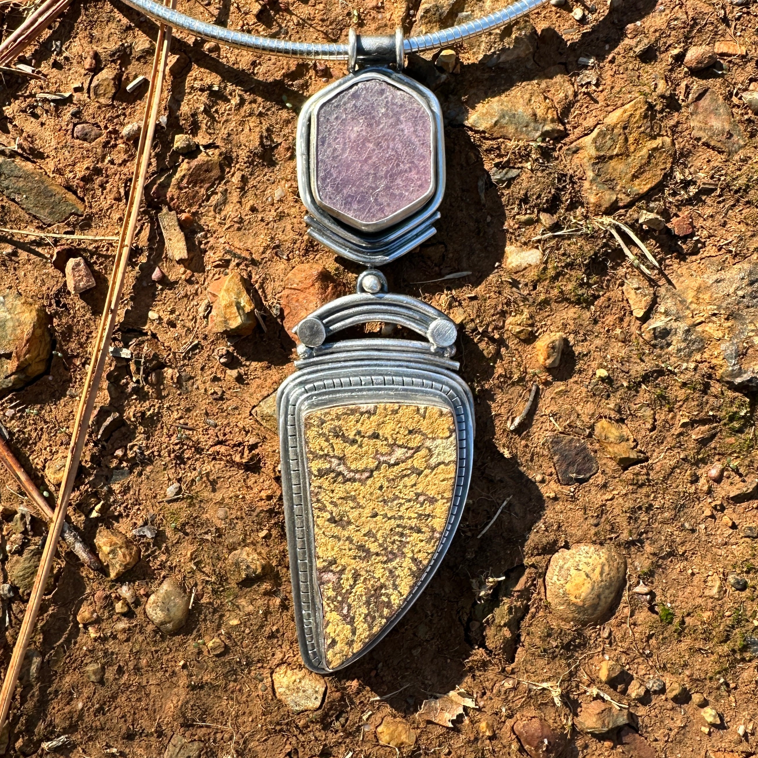 Raw Ruby & Dendrite in Sandstone