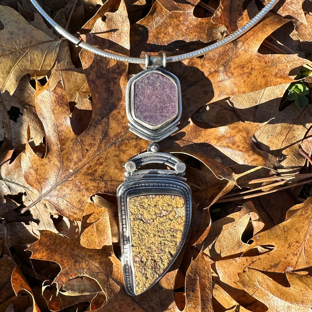 Raw Ruby & Dendrite in Sandstone