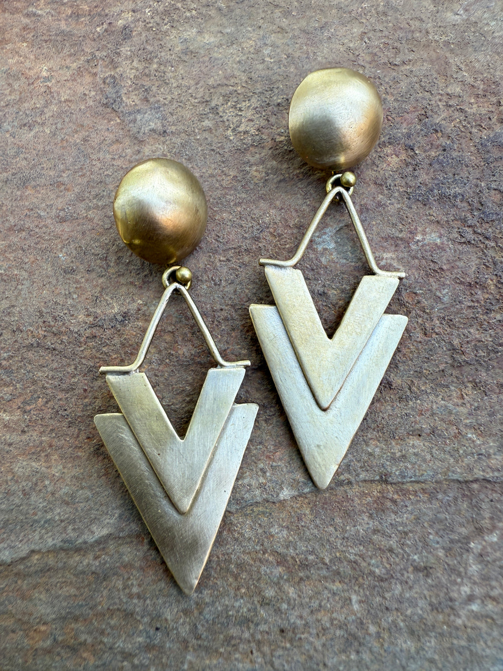 Bronze Chevron Earrings