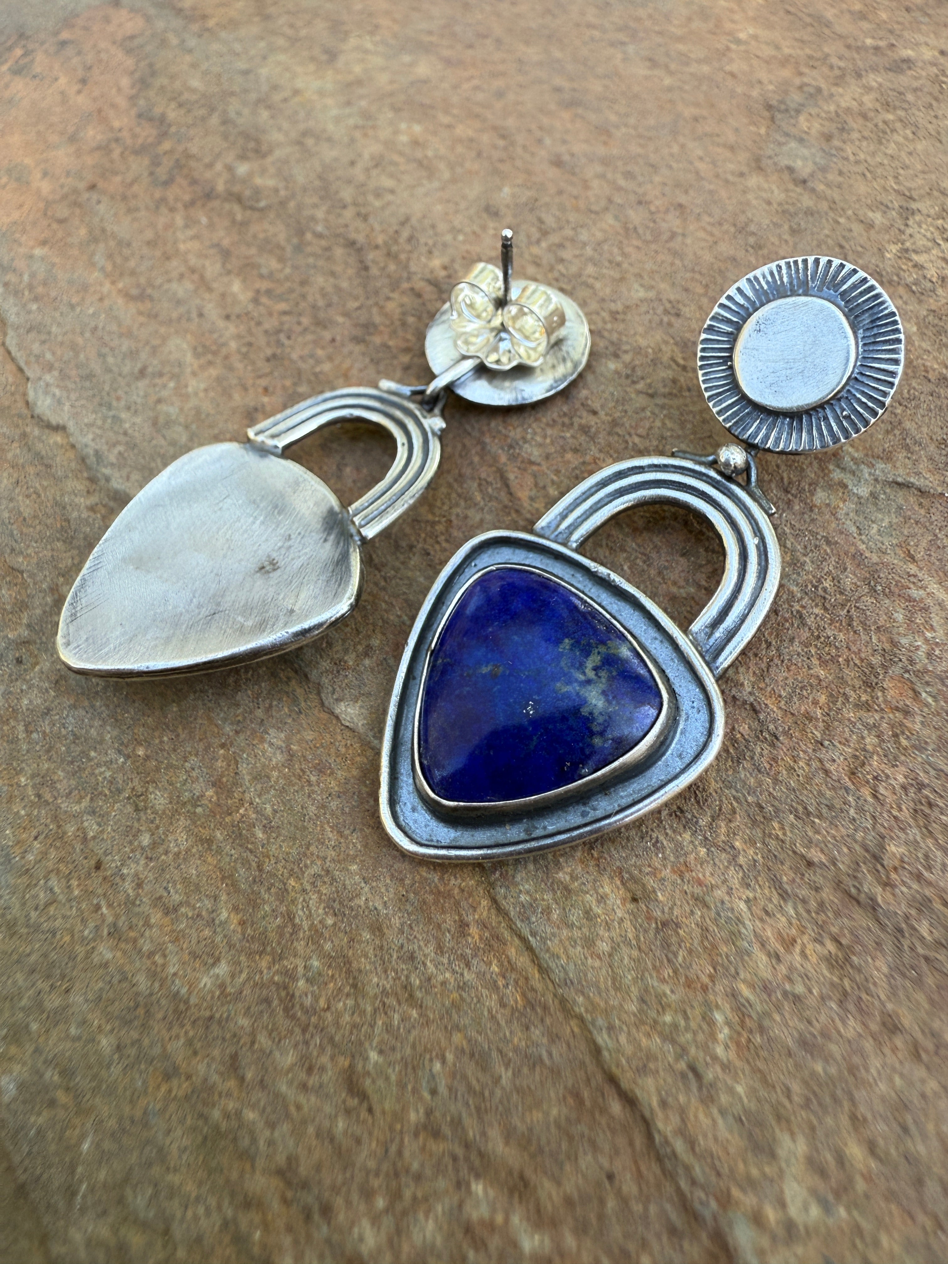 Blue Lapis Arch Earrings