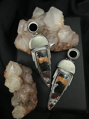 Alien Priestess Triple Stone Earrings