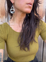 White Buffalo Half Moon Drop Dangles