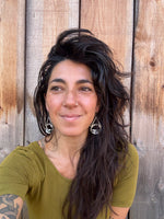 White Buffalo Half Moon Drop Dangles