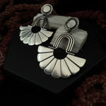 Silver Arched Fan Earrings