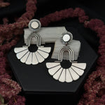 Silver Arched Fan Earrings