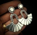 Silver Arched Fan Earrings