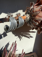 Textured Wide Silver hoops