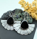 Black Tourmaline Fan Earrings