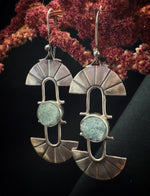 Raw Aquamarine Suncatcher Dangles (smaller stone)