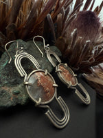 Prudent Man Plume Agate Arch Earrings