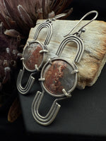 Prudent Man Plume Agate Arch Earrings