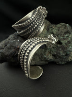 Textured Wide Silver hoops