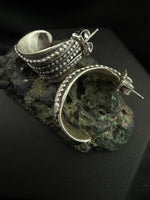 Textured Wide Silver hoops