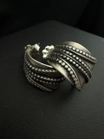 Textured Wide Silver hoops