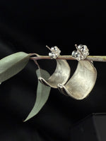 Textured Wide Silver hoops
