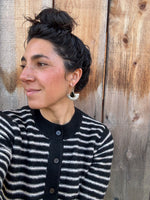 Black Tourmaline Fan Earrings