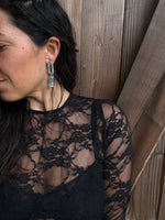 Raw Aquamarine Bar Earrings