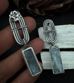 Raw Aquamarine Bar Earrings