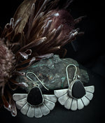 Black Tourmaline Fan Earrings