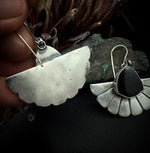 Black Tourmaline Fan Earrings