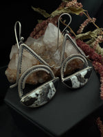 White Buffalo Half Moon Drop Dangles