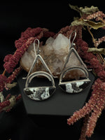 White Buffalo Half Moon Drop Dangles