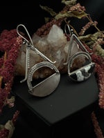 White Buffalo Half Moon Drop Dangles