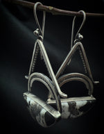 White Buffalo Half Moon Drop Dangles