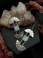 Raw Aquamarine Suncatcher Dangles (smaller stone)