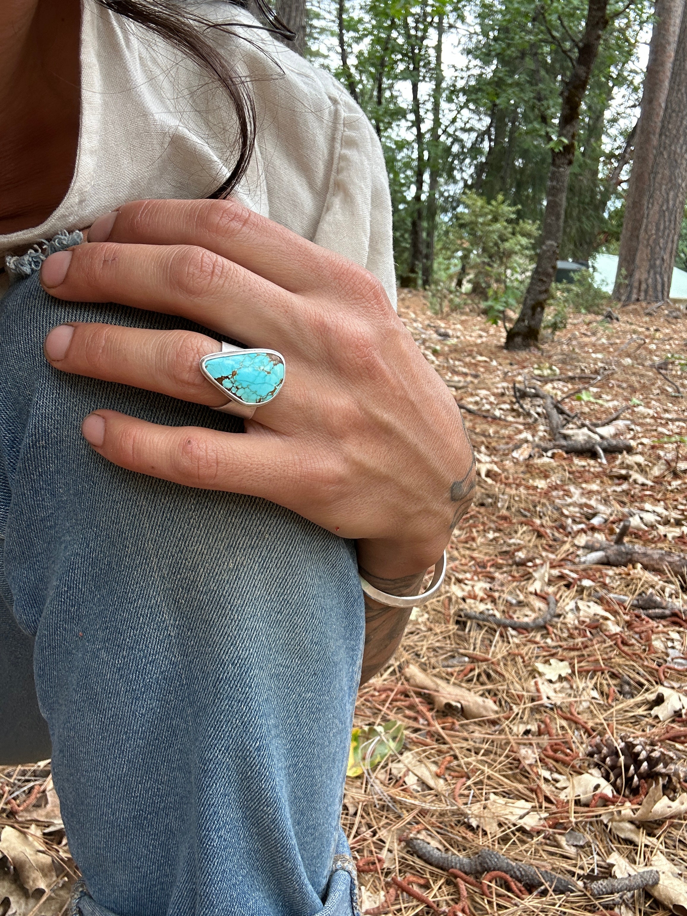 #8 Turquoise Adjustable Ring