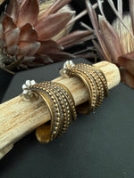 Bronze Textured Wide Hoops