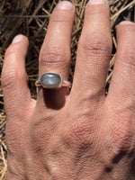 Smokey Grey Moonstone Ring // size 6.5
